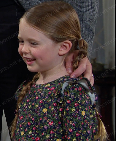 Charlotte's black floral top and pants on Days of our Lives