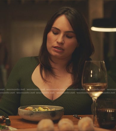 Heidi's green ribbed sweater on Gossip Girl