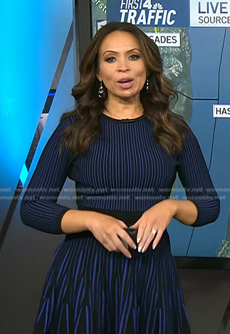 Adelle's blue striped dress on Today