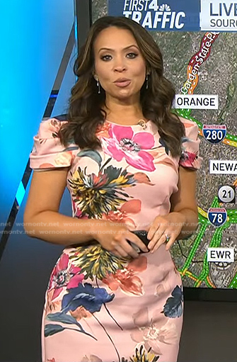 Adelle's pink floral sheath dress on Today