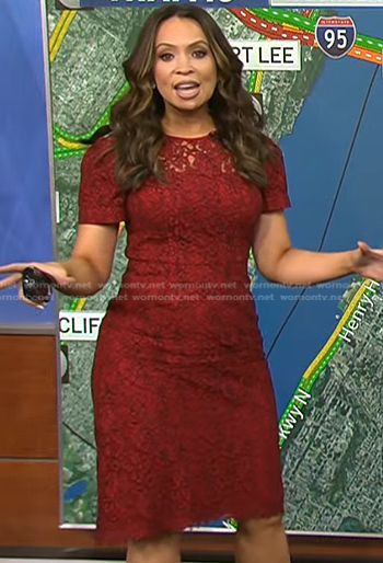 Adelle's red lace dress on Today