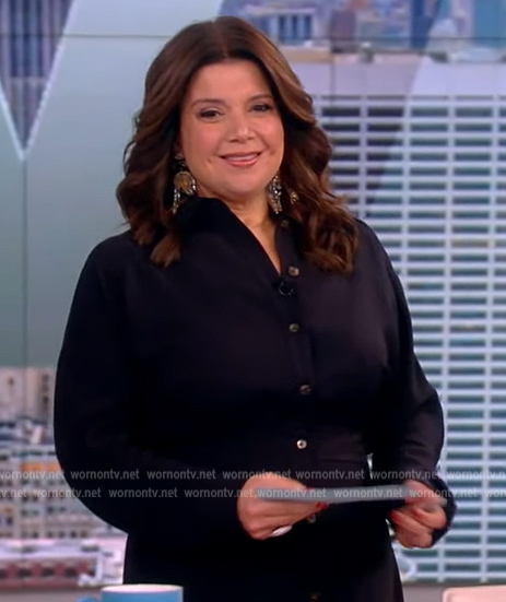 Ana's navy shirtdress on The View