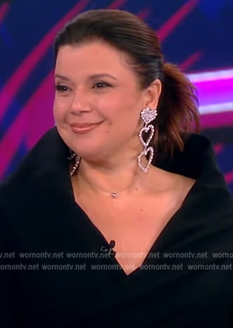 Ana's heart embellished statement earrings on The View