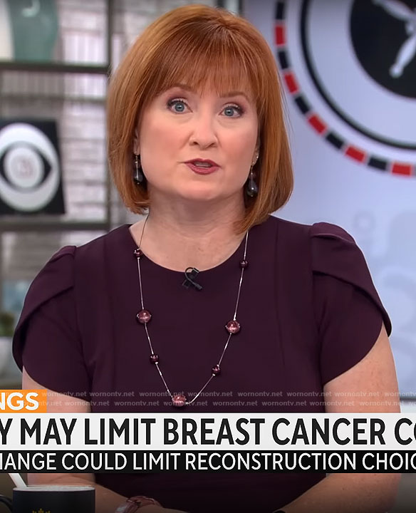 Anna Werner's dark purple dress on CBS Mornings