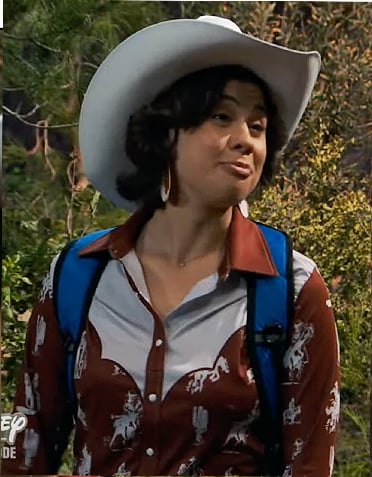 Clementine's brown western shirt on Bunkd
