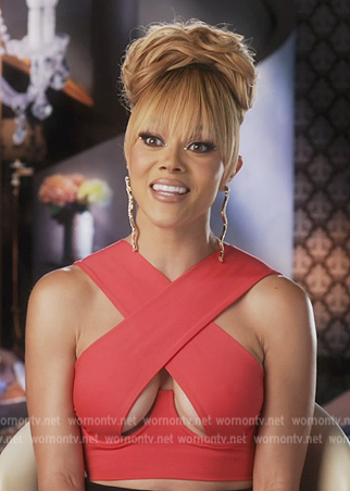 Ashley red confessional top on The Real Housewives of Potomac