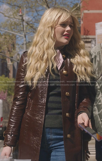 Audrey's brown leather coat on Gossip Girl