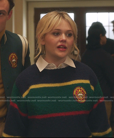 Audrey's multicolor striped sweater on Gossip Girl
