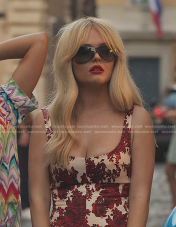 Audrey's floral scoop neck dress on Gossip Girl