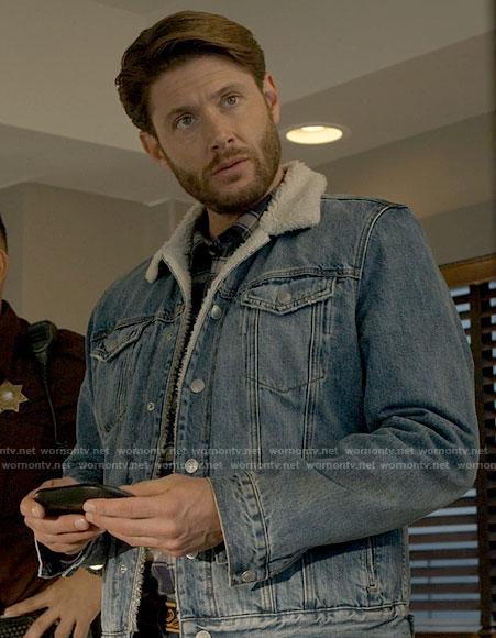 Beau's fleece lined denim jacket on Big Sky