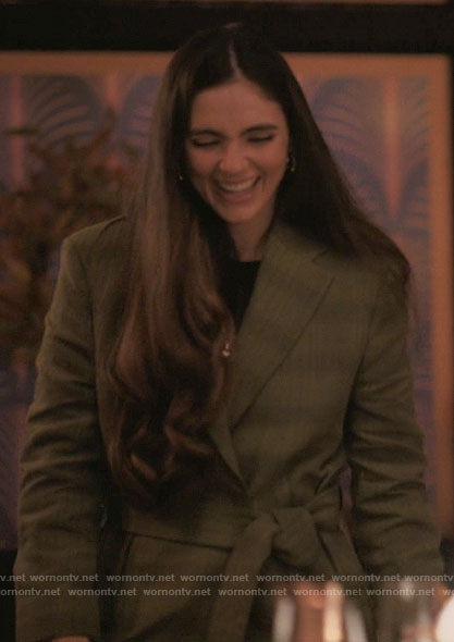 Dani's green plaid blazer with belt on The L Word Generation Q