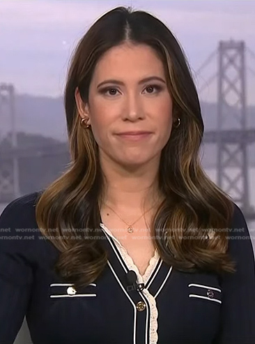Deirdre Bosa's black lace trim dress on NBC News Daily