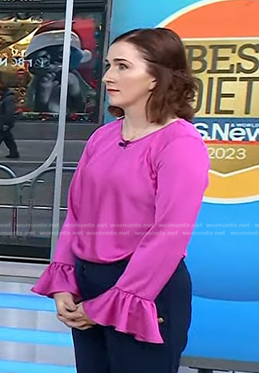 Devon Thorsby's pink bell cuff top on Today