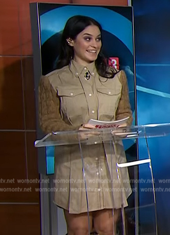 Donna's beige cable knit sleeve shirtdress on Today