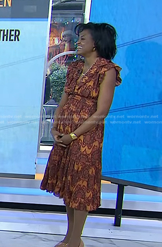 Dr. Angela Lamb's printed ruffle dress on Today