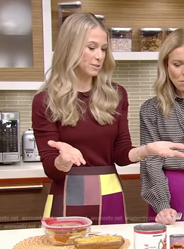 Dr Wendy Bazilian's patchwork skirt on Live with Kelly and Ryan