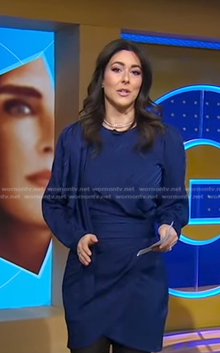 Erielle's blue draped mini dress on Good Morning America
