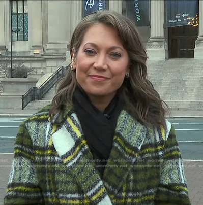Ginger's green plaid coat on Good Morning America