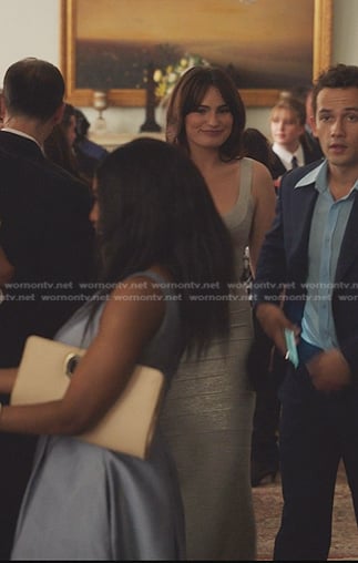 Heidi's metallic scoop neck maxi dress on Gossip Girl