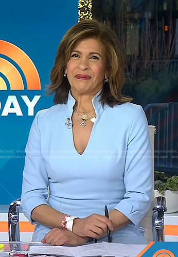 Hoda's light blue v-neck dress on Today