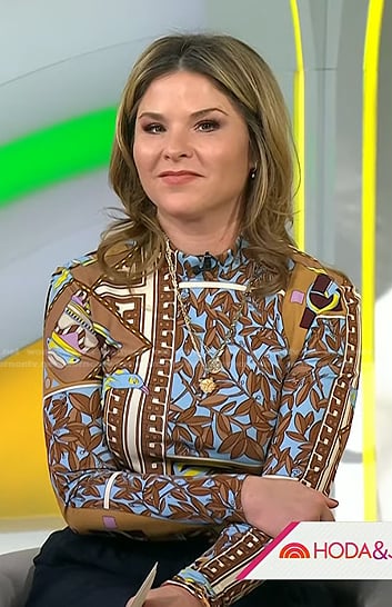 Jenna's mixed print long sleeve top on Today