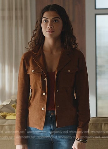 Jess's brown shirt jacket on National Treasure: Edge of History