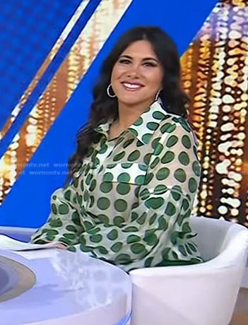Joelle Garguilo's green polka dot blouse on Today