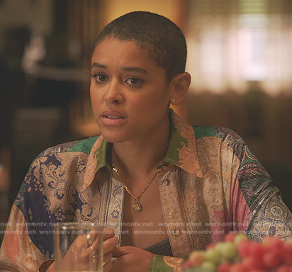 Julien's mixed print shirt on Gossip Girl
