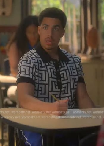 Junior's geometric print polo on Grown-ish