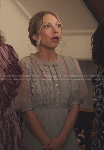 Kate's blue scalloped trim dress on Gossip Girl