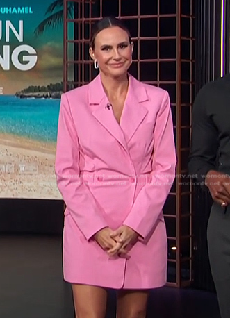Keltie Knight's pink blazer dress on E! News