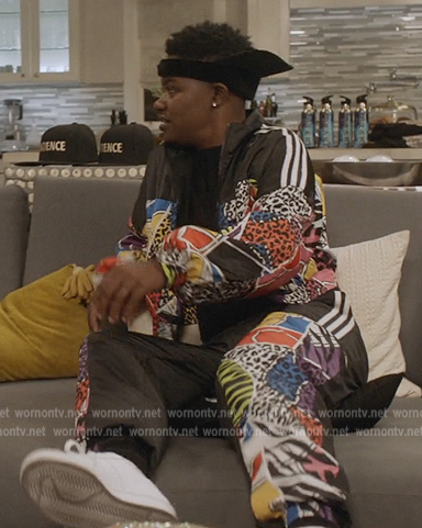 Coop's black patchwork track jacket on All American