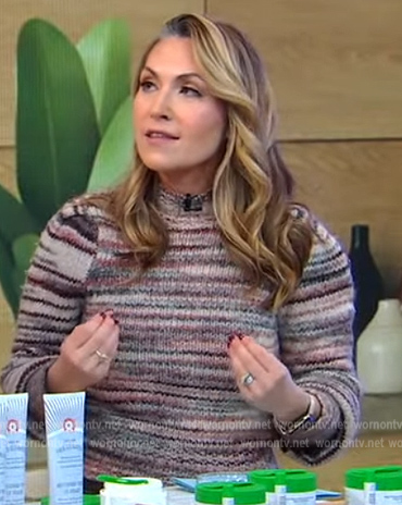 Lori Bergamotto's stripe marled sweater on Good Morning America