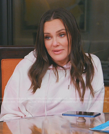 Meredith's pink tie dye hoodie on The Real Housewives of Salt Lake City