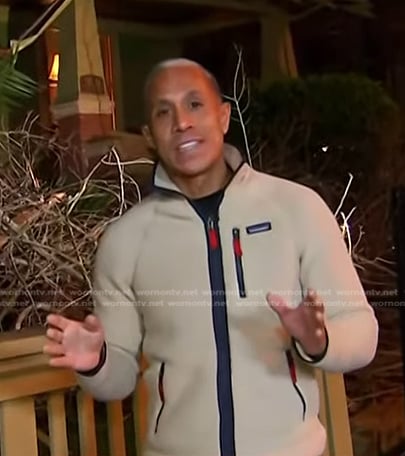 Miguel Almaguer's ivory fleece jacket on Today