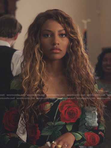 Monet's rose print dress on Gossip Girl
