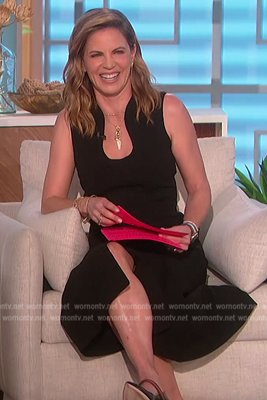 Natalie's black scoop neck dress on The Talk