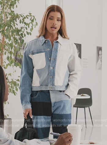 Nathaniel's colorblock denim jacket on All American Homecoming