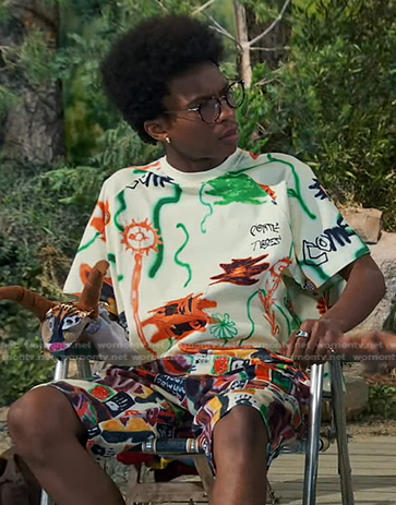 Noah's graphic print tee and shorts on Bunkd