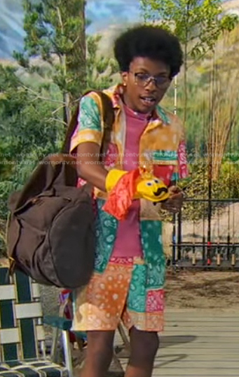 Noah's multicolor bandana print shirt and pants on Bunkd