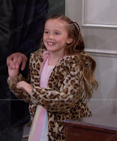 Rachel's rainbow dress and leopard jacket on Days of our Lives