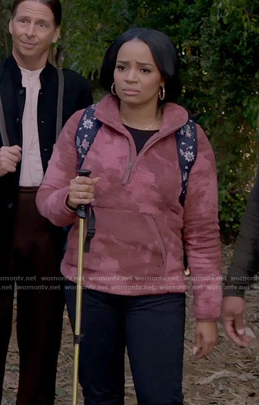 Randi's purple tie dye fleece sweater on Call Me Kat