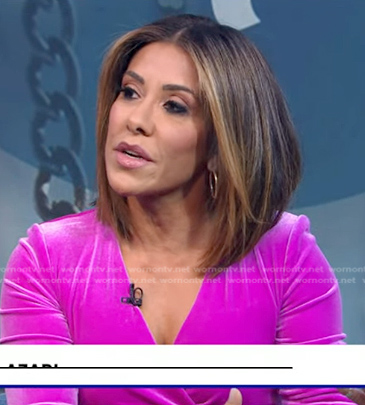 Sara Azari's pink velvet mini dress on Good Morning America