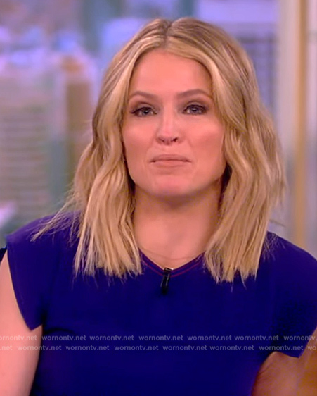 Sara's blue cap sleeve dress on The View