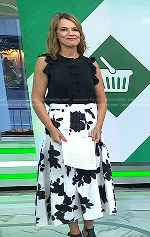 Savannah's black top and floral skirt on Today
