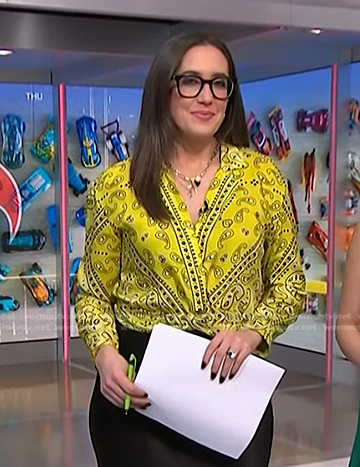 Savannah's yellow bandana print blouse on NBC News Daily