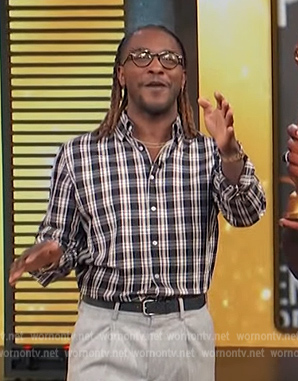 Scott Evans' check shirt on Access Hollywood