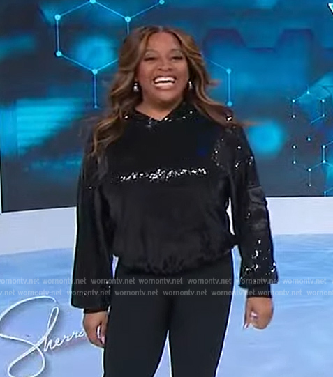 Sherri's black sequin sweater on Sherri