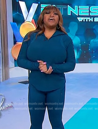 Sherri's teal Nike top and leggings on Sherri