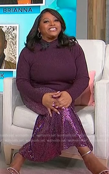 Sherri's purple metallic skirt on Sherri
